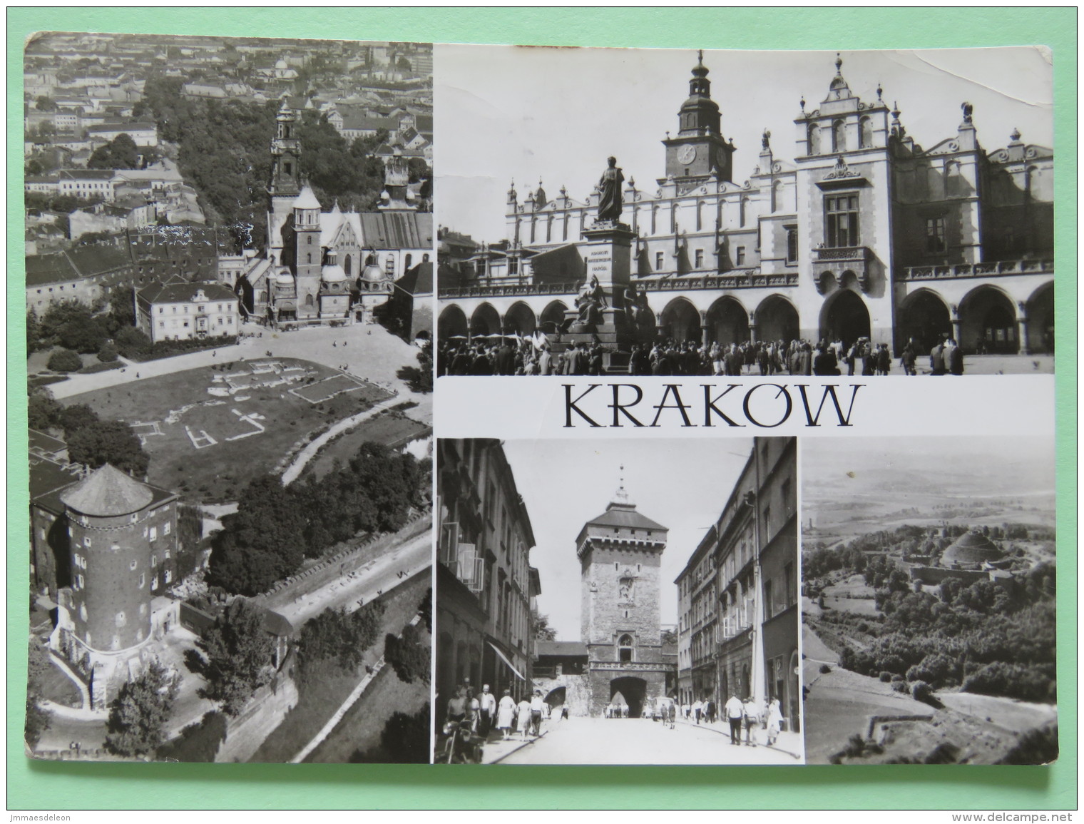 Poland 1999 Postcard ""Krakow Garden Park Tower Church Town Hall"" Mieliczka To England - Country Estates Oborach - Poland