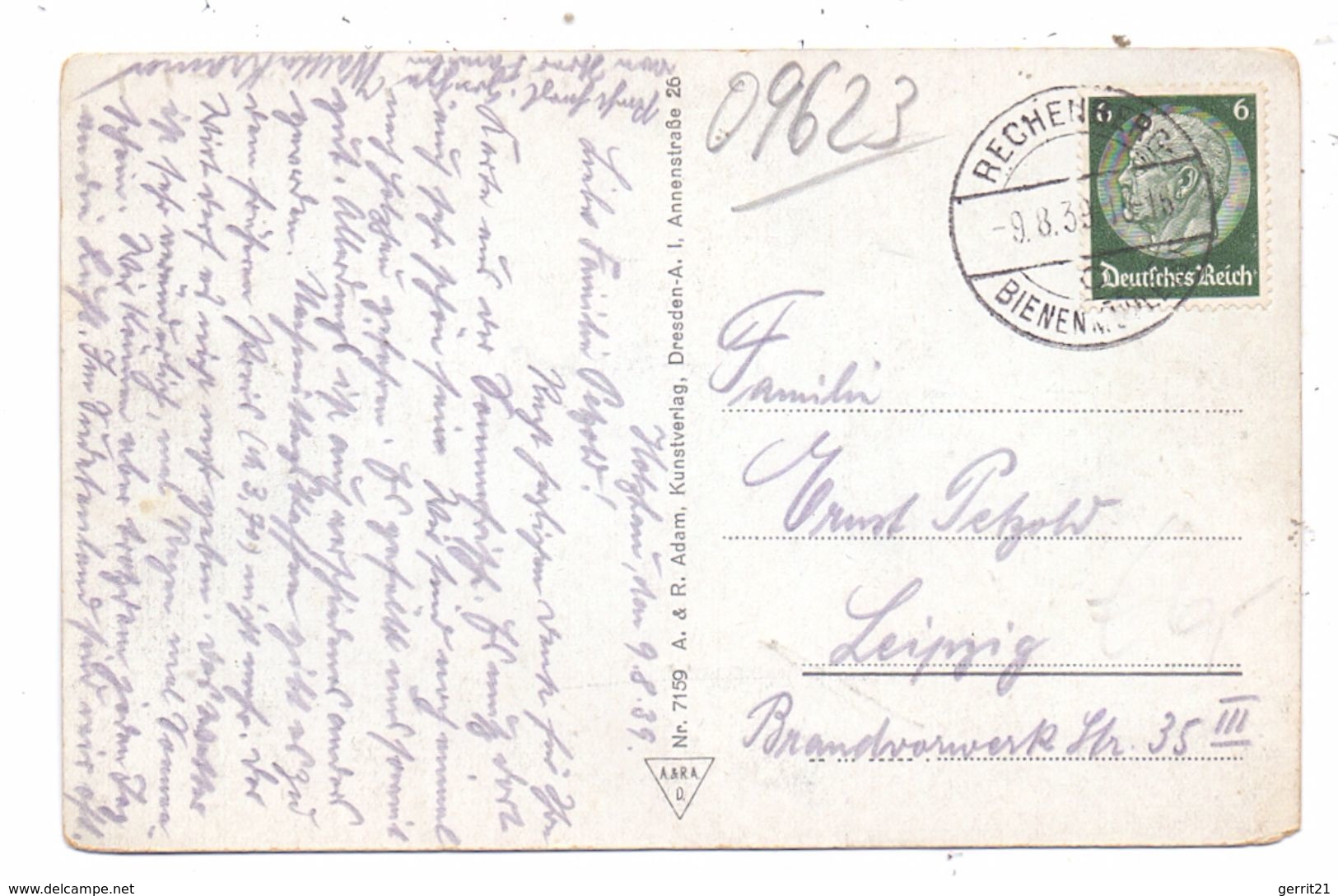 0-9213 RECHENBERG - BIENENMÜHLE - HOLZHAU, Dorfansicht, 1939 - Rechenberg-Bienenmühle