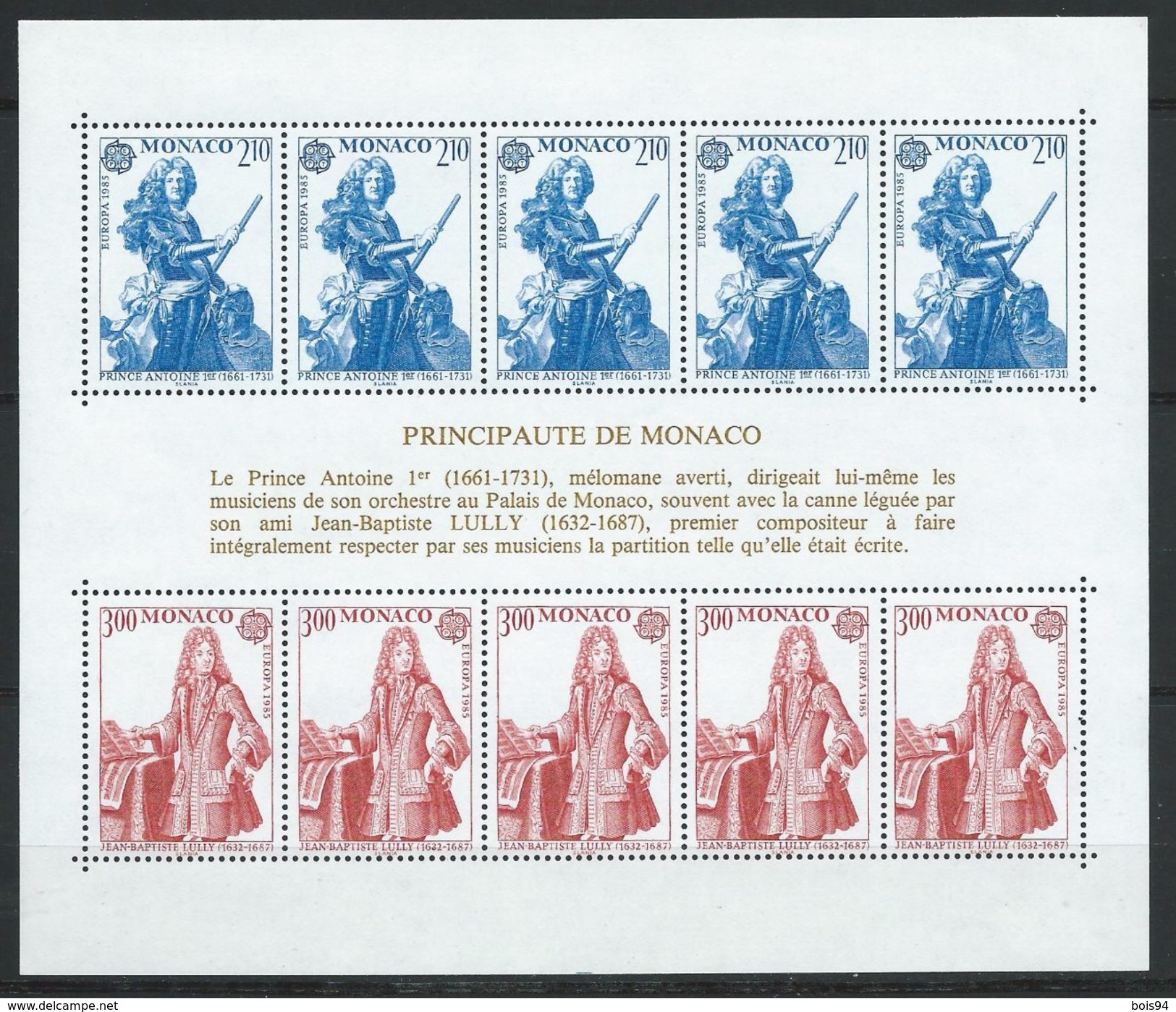 MONACO 1985 . Bloc Feuillet N° 30 . Neuf ** (MNH) - Blocs