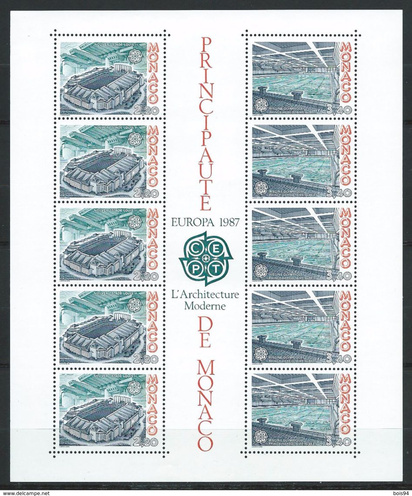 MONACO 1987 . Bloc Feuillet N° 37 . Neuf ** (MNH) - Blocs