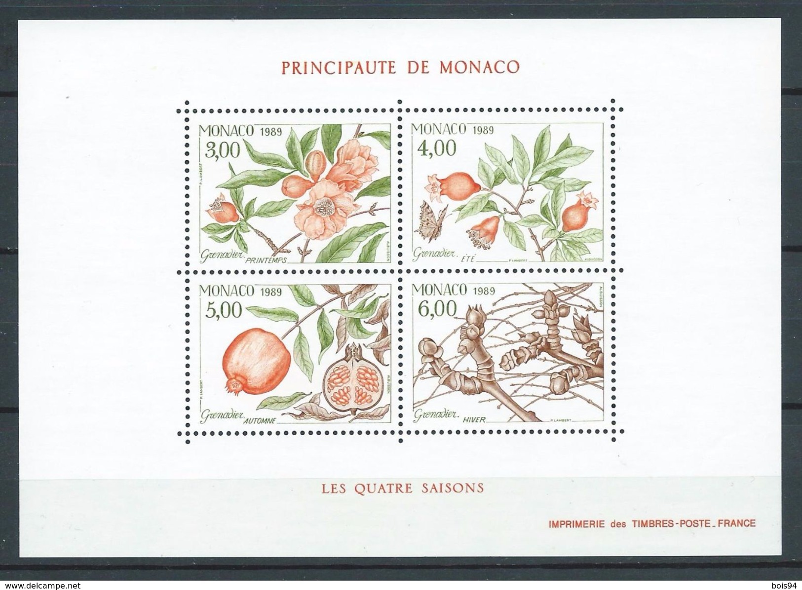 MONACO 1989 . Bloc Feuillet N° 44 . Neuf ** (MNH) - Blocs