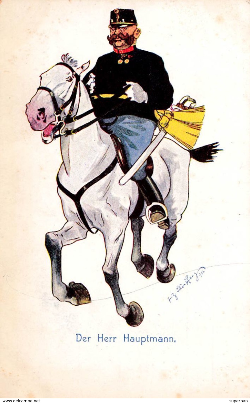 MILITARIA - RIDING OFFICER / OFFICIER À CHEVAL - ILLUSTRATION / ARTIST SIGNED : SCHOENPFLUG - 1903 - B.K.W.I. (w-575) - Schönpflug, Fritz