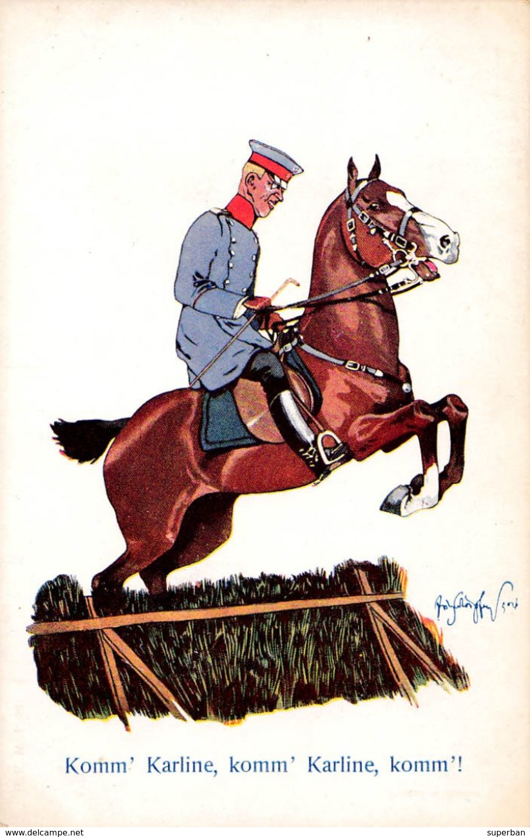 MILITARIA - RIDING OFFICER / OFFICIER À CHEVAL - ILLUSTRATION / ARTIST SIGNED : SCHOENPFLUG - 1903 - B.K.W.I. (w-578) - Schoenpflug, Fritz