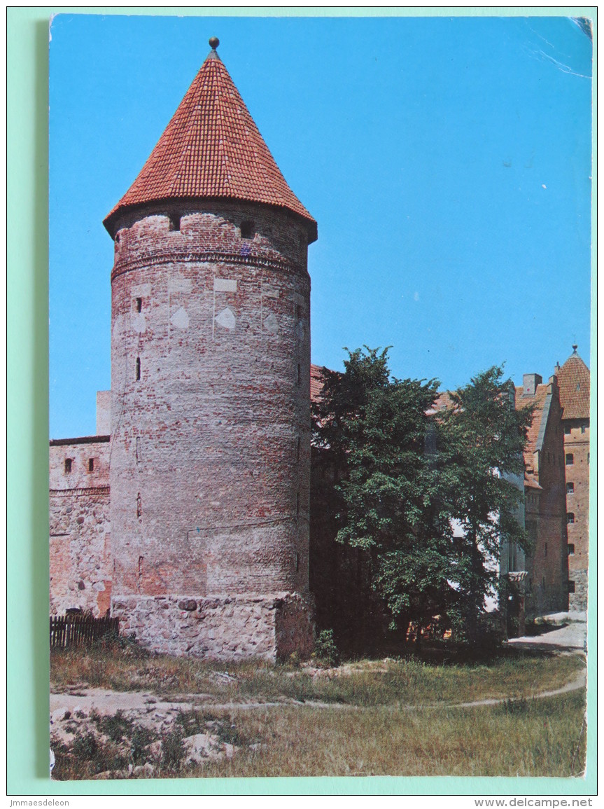 Poland 1999 Postcard ""Bytow Tower Castle"" To England - Country Estates Bronowicach And Oblegorku - Poland