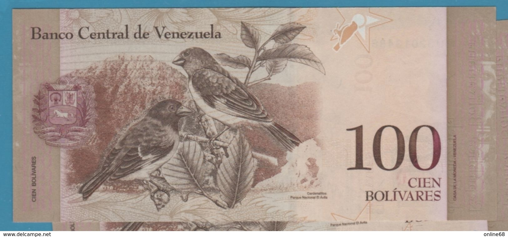 VENEZUELA 100 Bolivares 29.10.2013 Serie BU 3201348x P# 93g - Venezuela