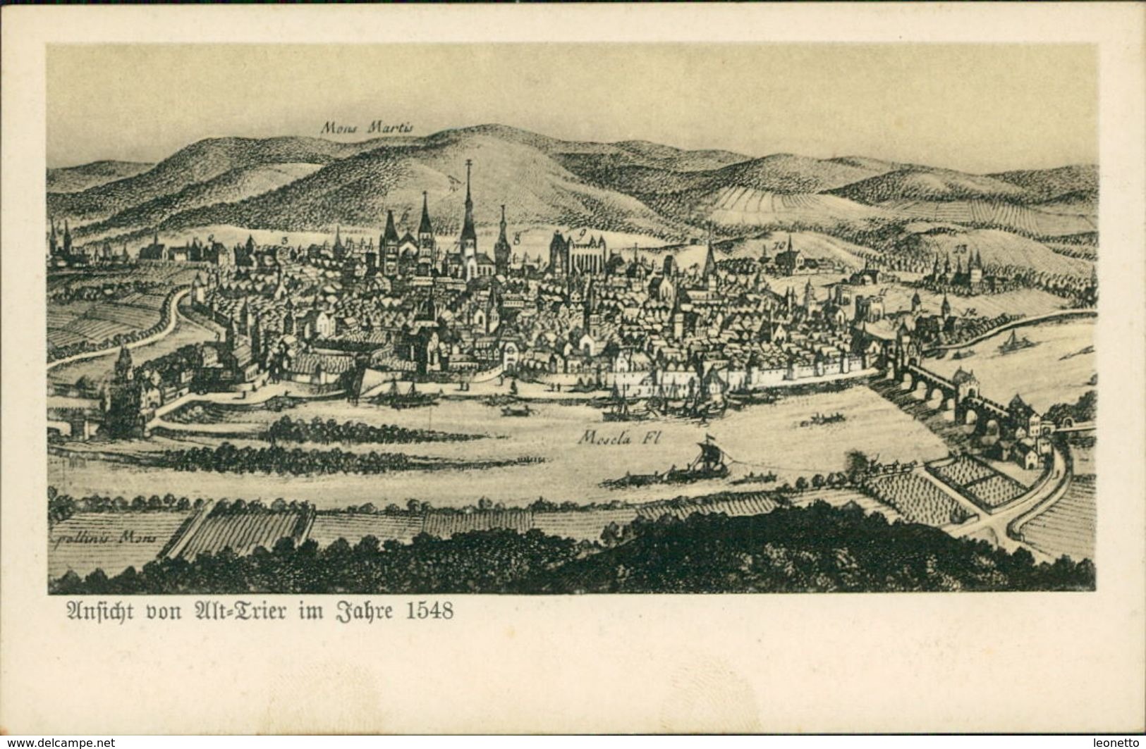 AK Trier, Ansicht Von Alt-Trier Im Jahre 1548, Ca. 1910er Jahre (13777) - Trier