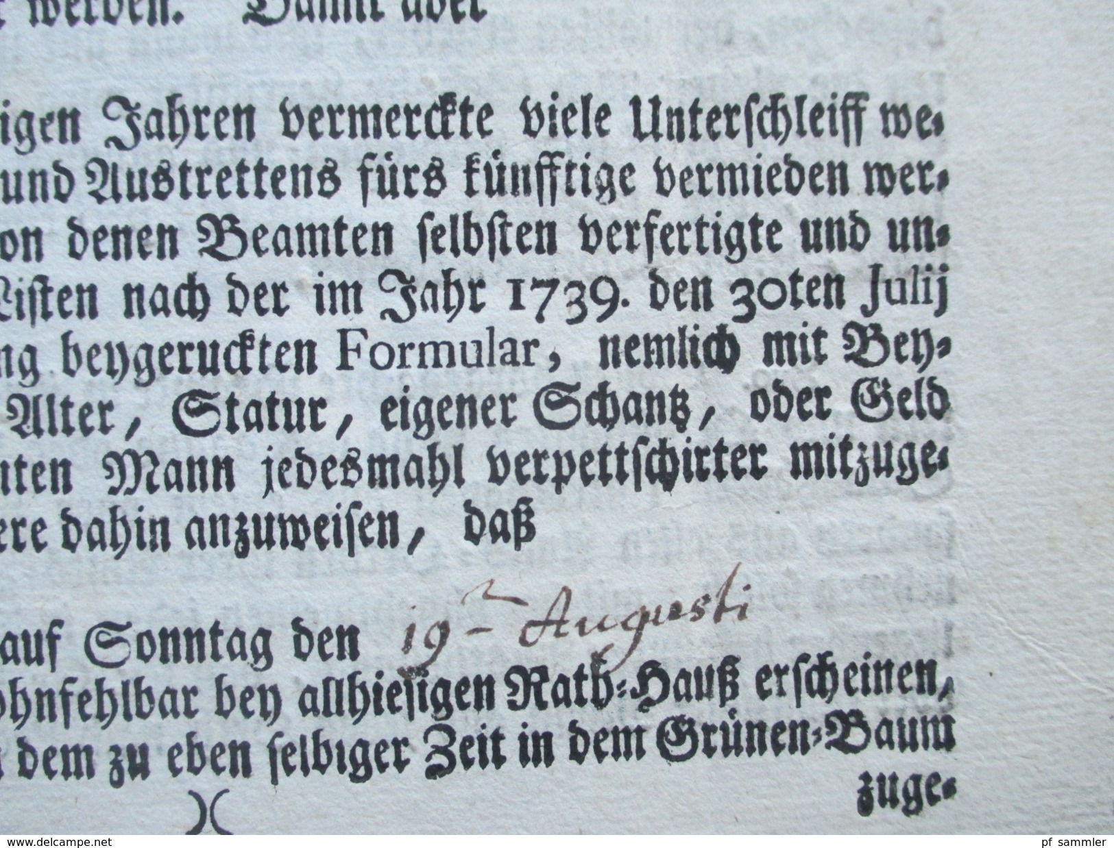 Hochfürstl. Wirzburg 1759 Dekret / Decretum. Von Gottes Gnaden Adam Friedrich Bischoff Zu Bamberg Und Wirzburg. RRR - Décrets & Lois