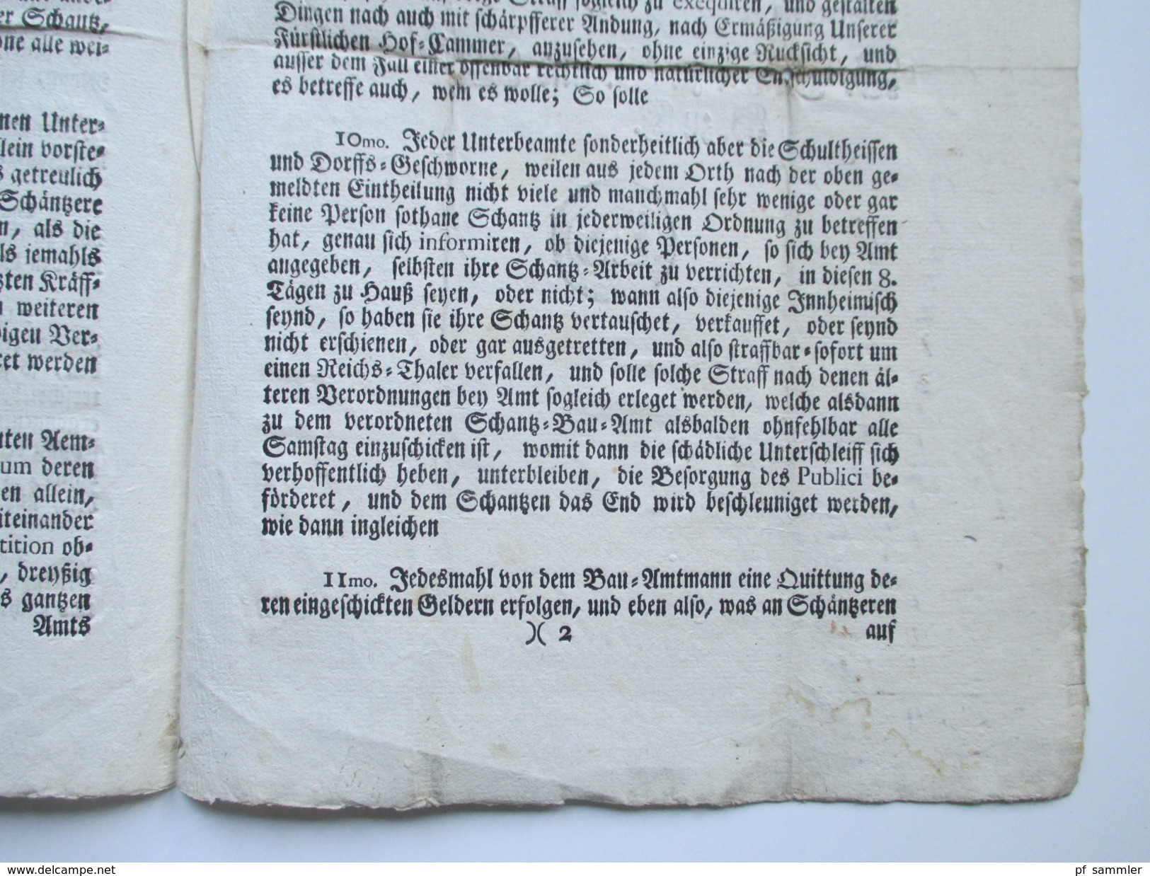 Hochfürstl. Wirzburg 1759 Dekret / Decretum. Von Gottes Gnaden Adam Friedrich Bischoff zu Bamberg und Wirzburg. RRR