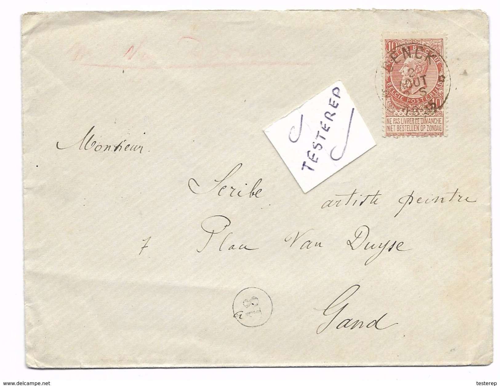 Sterstempel/cachet étoile   * GENCK * 1895    ENTIER/POSTWAARDE 10 CT   Cachet  GAND ARRIVEE  R! - 1893-1900 Schmaler Bart