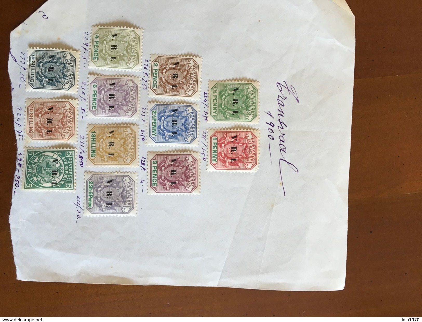TRANSVAAL 1900 OVERPRINT SET SG 226/237 - Valeurs Surchargées VRI - 12 Stamps - Transvaal (1870-1909)