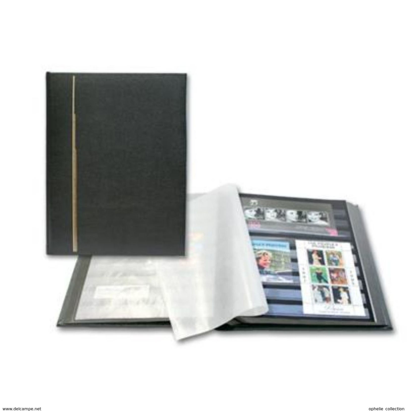 CLASSEUR A BANDE GRAND FORMAT LUXE EN CUIR 32 PAGES FOND NOIR - Binders With Pages