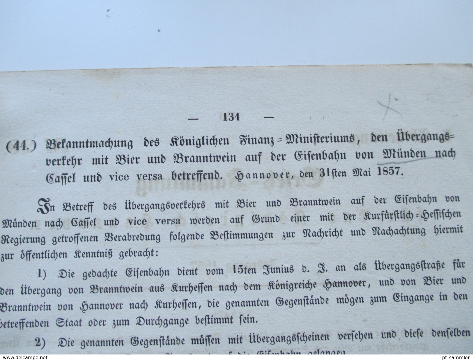 Gesetz Sammlung für das Königreich Hannover 1857 / 1866. Königl. Hannoversches Finanz Ministerium