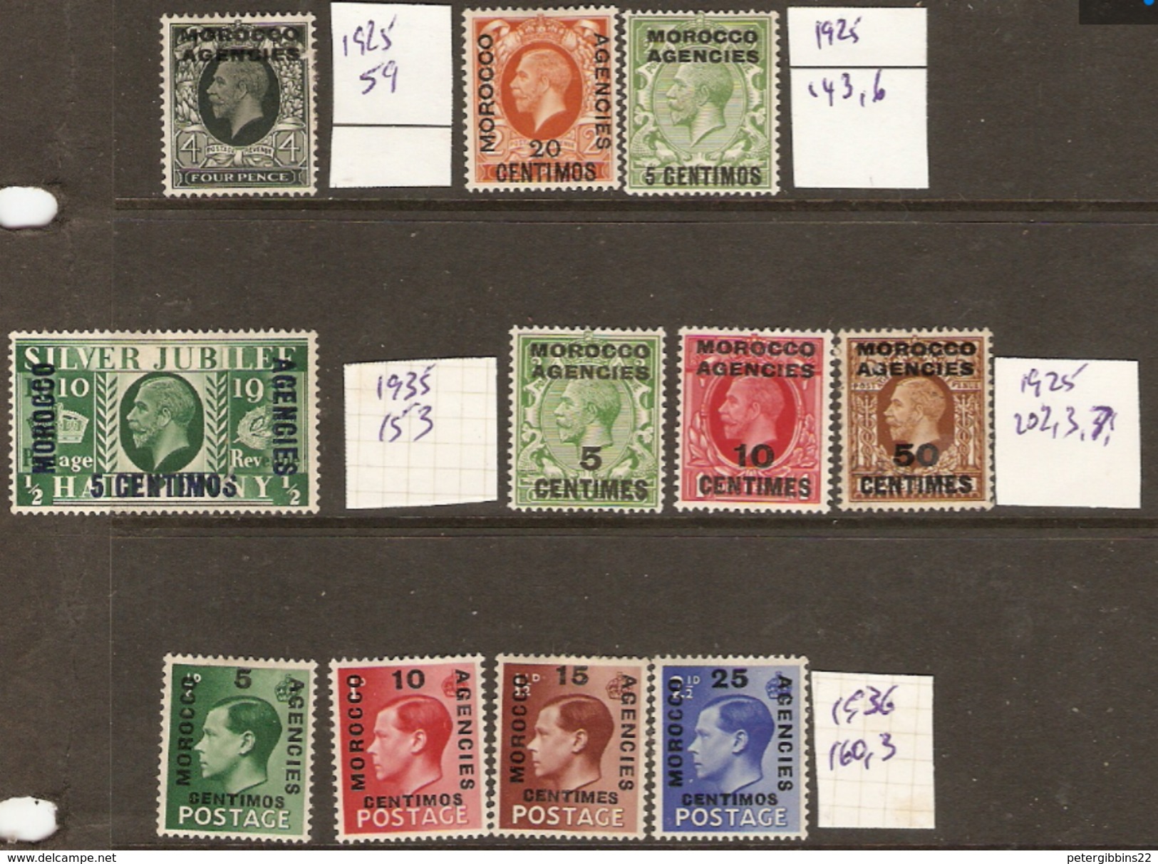 Morroco Agencies 11 Various Values Mounted Mint. - Oficinas En  Marruecos / Tanger : (...-1958