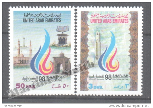 United Arab Emirates - Émirats Arabes Unis 1998 Yvert 569-70, Sharjah, Cultural Capital Arab Emirates - MNH - Emiratos Árabes Unidos
