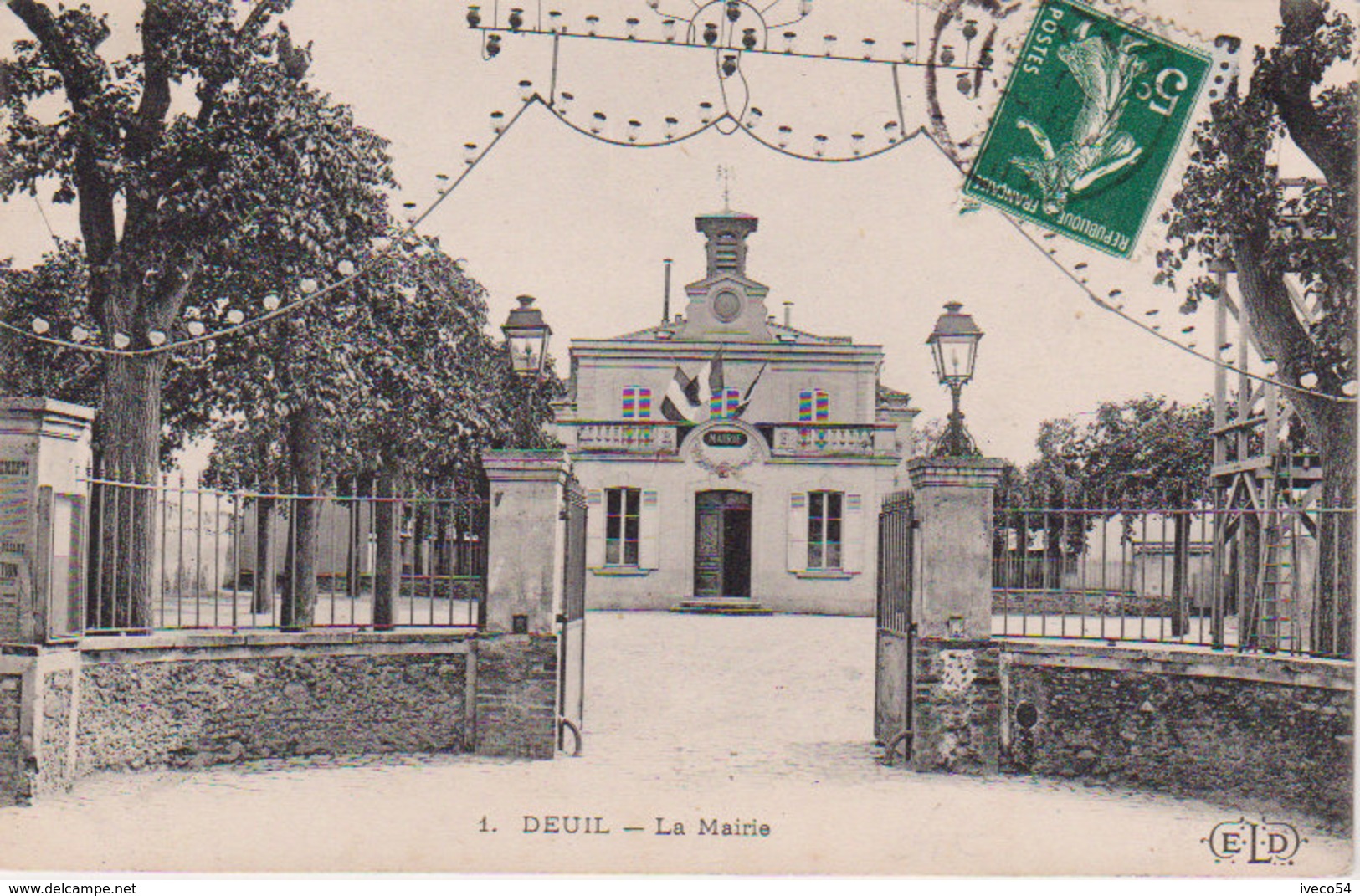 1910  Deuil " La Mairie "  Illuminations - Deuil La Barre