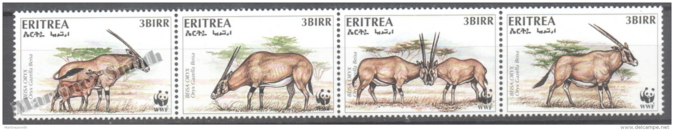 Eritrea - Erythree 1996 Yvert 282-85, Fauna Protection, WWF, Oryx Gazella Beisa - MNH - Eritrea