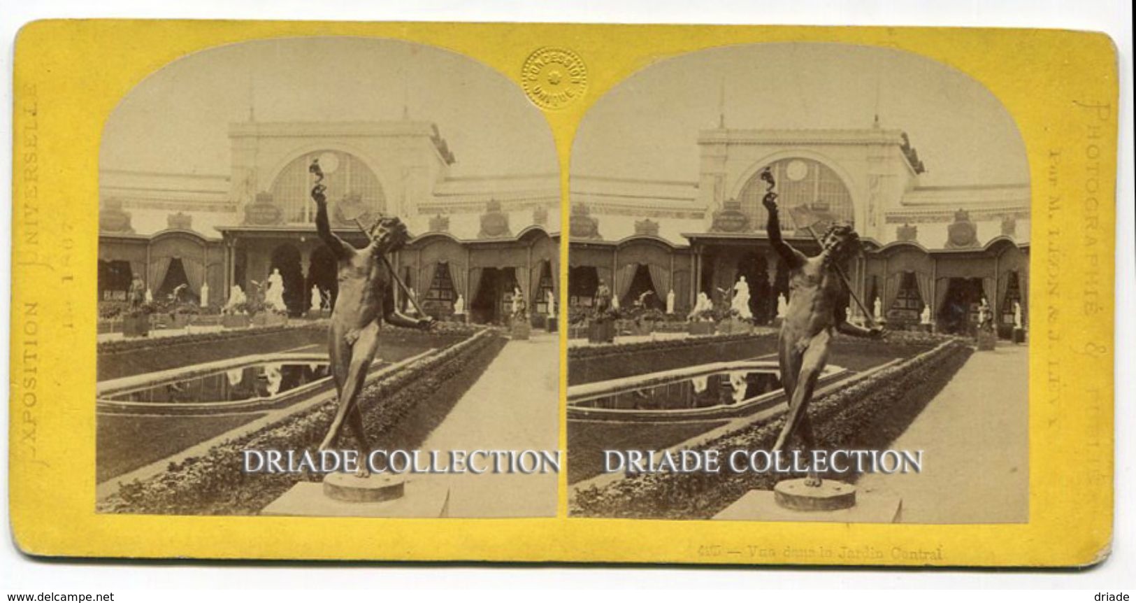 FOTO STEREOSCOPICA EXPOSITION UNIVERSELLE PARIS JARDIN CENTRAL ANNO 1867 - Stereoscopes - Side-by-side Viewers