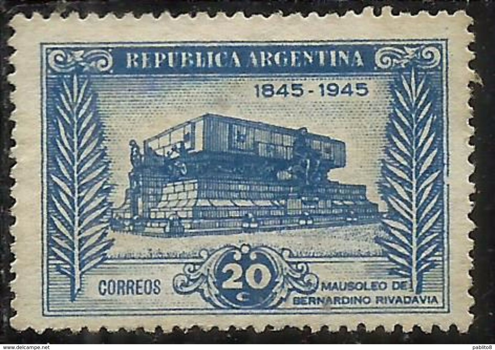 ARGENTINA 1945 Bernardino Rivadavia MAUSOLEUM CENT. 20c MNH - Nuovi