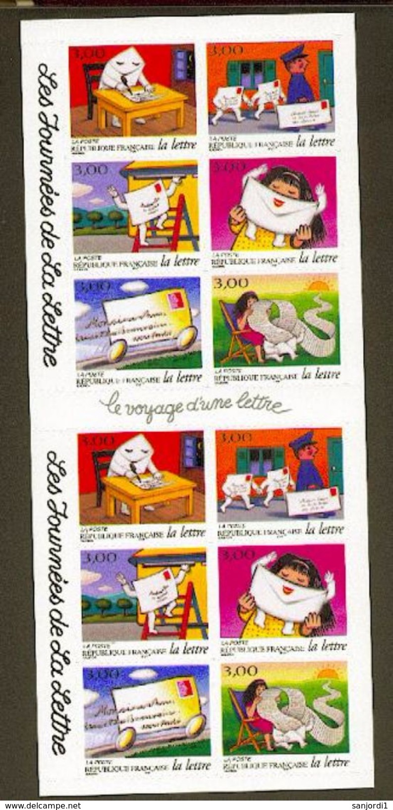 France    9 Bc Les Journées De La Lettre Non Plié Neuf ** TB MNH Sin Charnela Faciale 5.52 Euros - Booklets