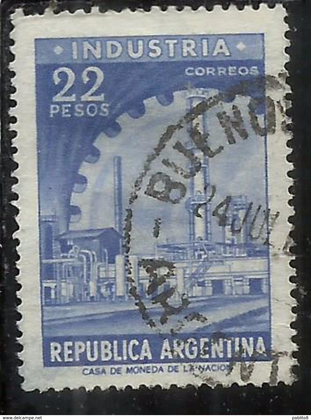 ARGENTINA 1959 1970 1962 INDUSTRY 22p USATO USED OBLITERE' - Usati