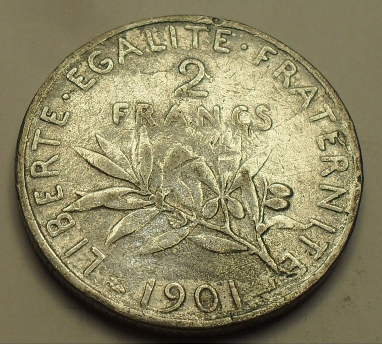 1901 - France - 2 FRANCS, Semeuse, Argent, Silver, KM 845.1, Gad 532 - Altri & Non Classificati