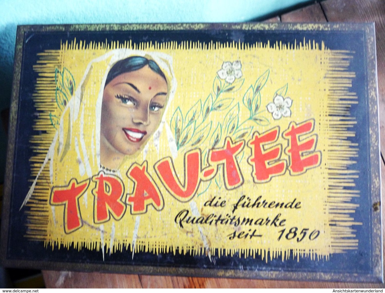 Teedose Blech Von Trau-Tee Aus Den 1950er Jahren - Cannettes