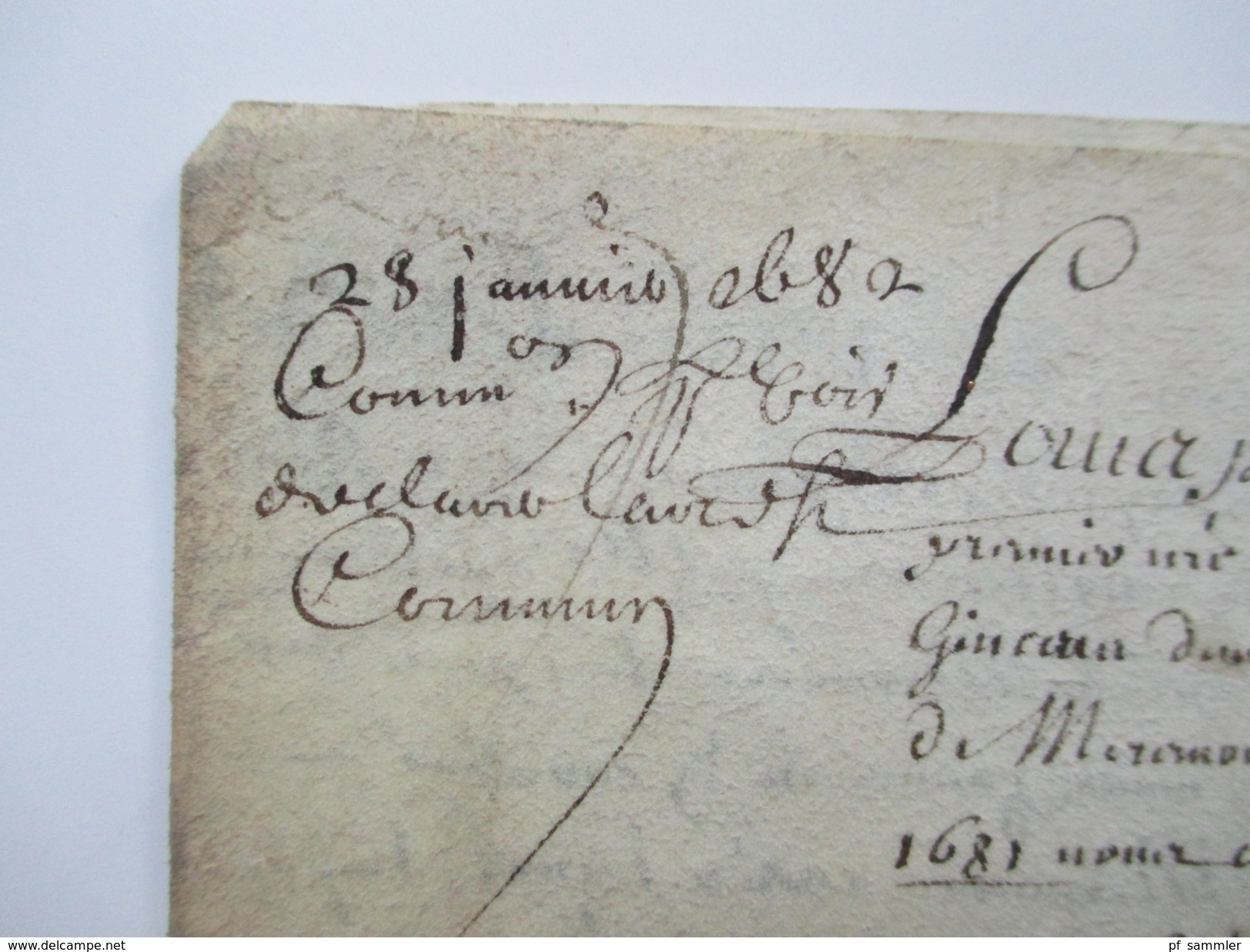 1682 Zur Zeit Louis XIV Sonnenkönig. De Paris Generalite. Lettre De La Chancellerie Six Sols. Königl. Kronen Wappen. RRR - Documentos Del Correo