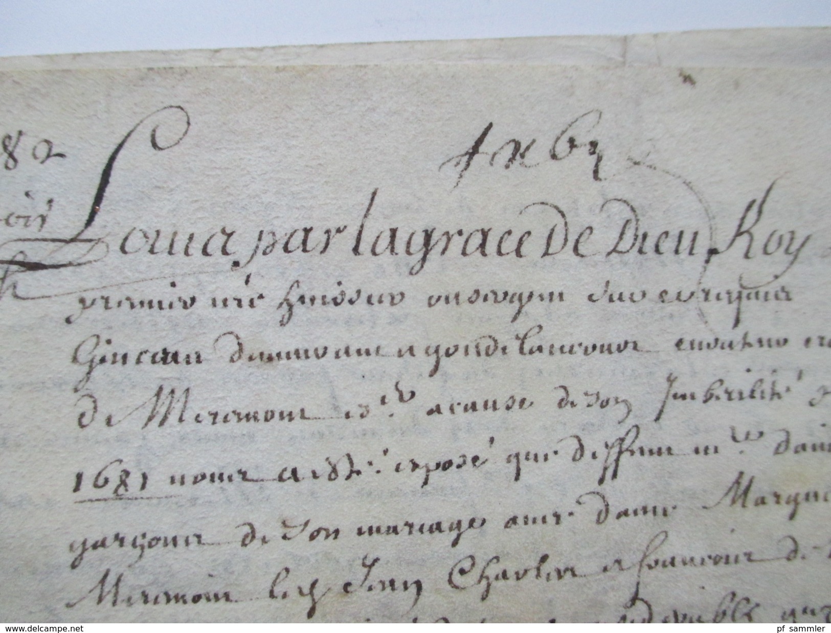 1682 Zur Zeit Louis XIV Sonnenkönig. De Paris Generalite. Lettre De La Chancellerie Six Sols. Königl. Kronen Wappen. RRR - Documentos Del Correo