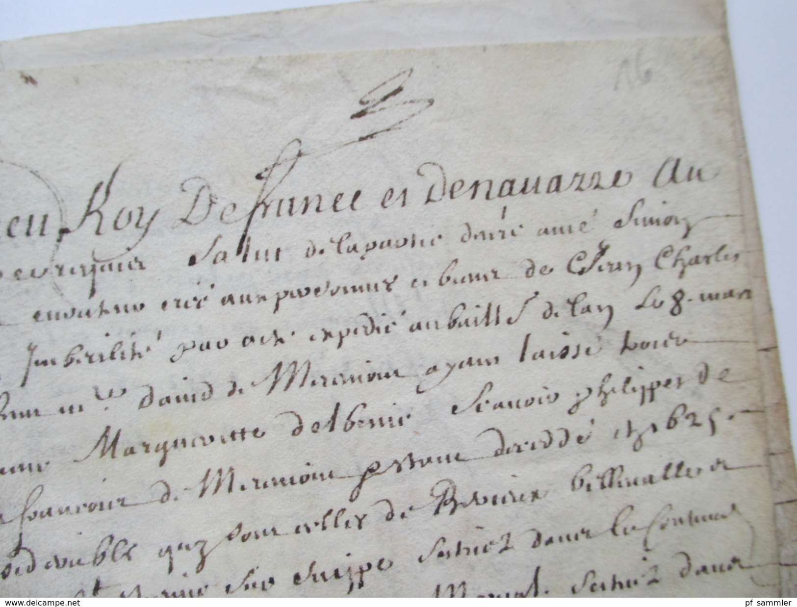 1682 Zur Zeit Louis XIV Sonnenkönig. De Paris Generalite. Lettre De La Chancellerie Six Sols. Königl. Kronen Wappen. RRR - Documentos Del Correo