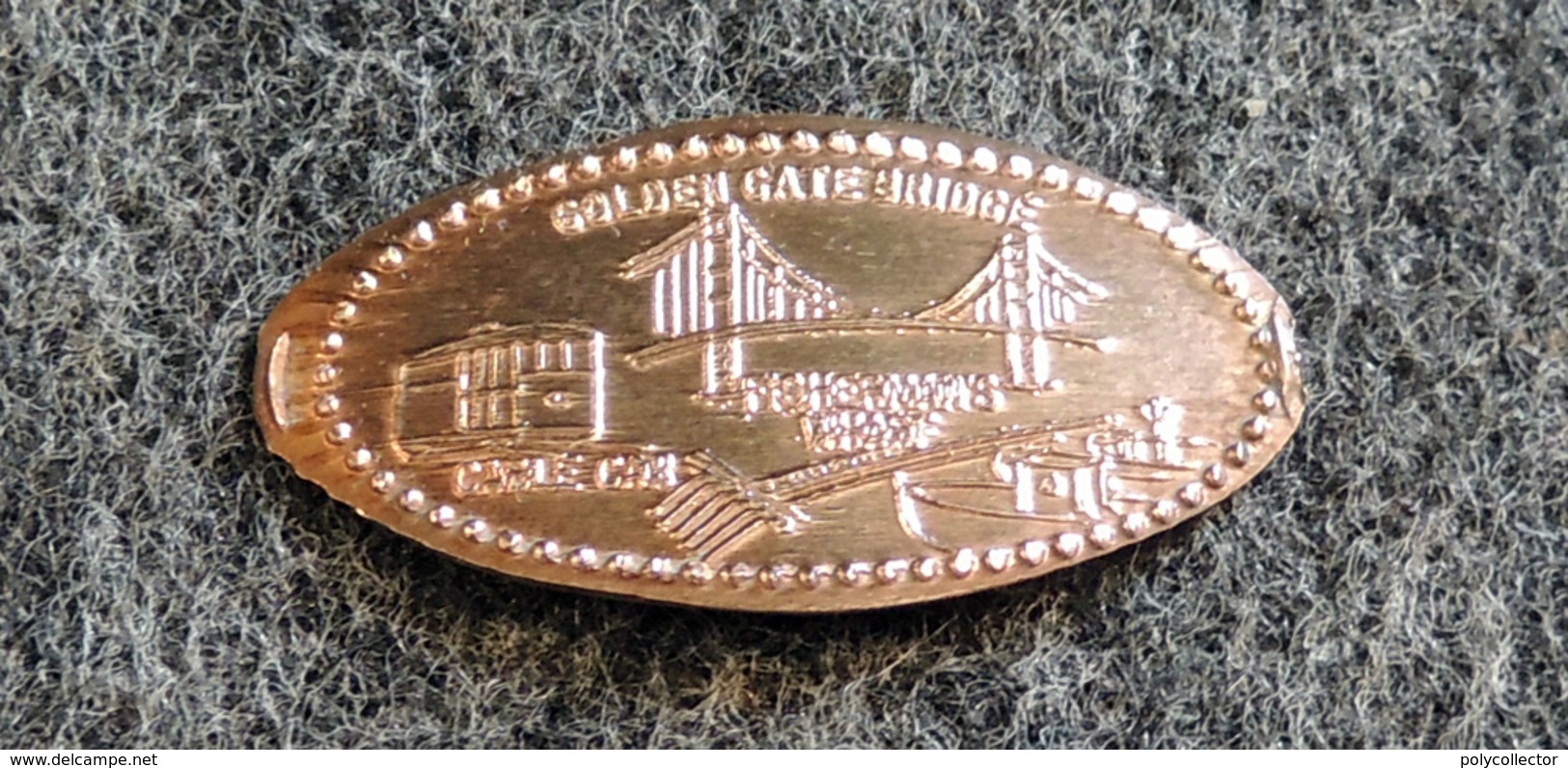 Ancien Jeton Touristique - Pièce écrasée - USA - Golden Gate Bridge à San Francisco En Californie - Monedas Elongadas (elongated Coins)