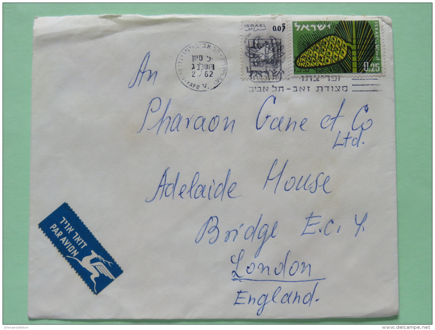 Israel 1962 Cover Tel Aviv To England - Tree Pine Cone - Zodiac Cancer Crab - Covers & Documents