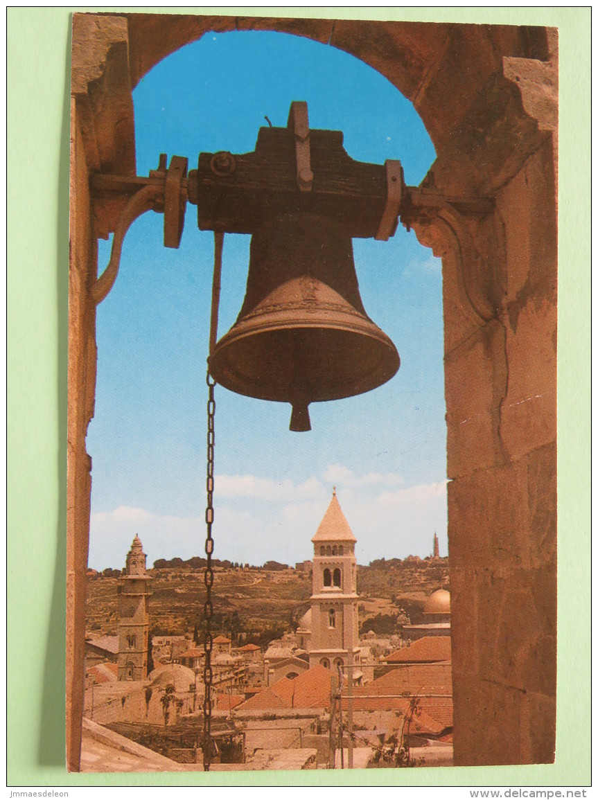 Israel 1993 Postcard ""Jerusalem - View Of The Old City - Church - Bell"" To Scotland U.K. - Bird - Monument - Covers & Documents