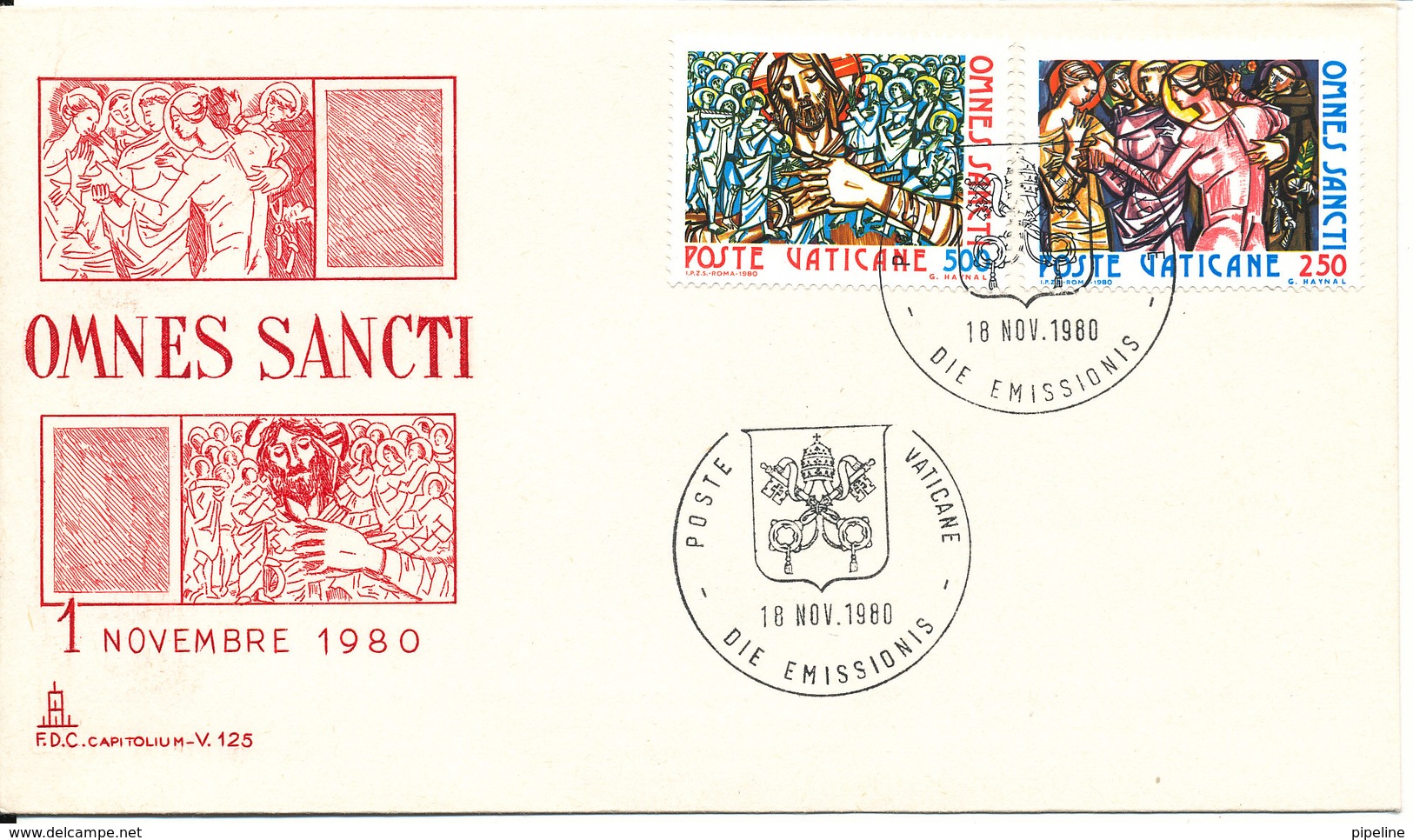 Vatican FDC 18-11-1980 Omnes Sancti Complete Set Of 2 With Cachet - FDC