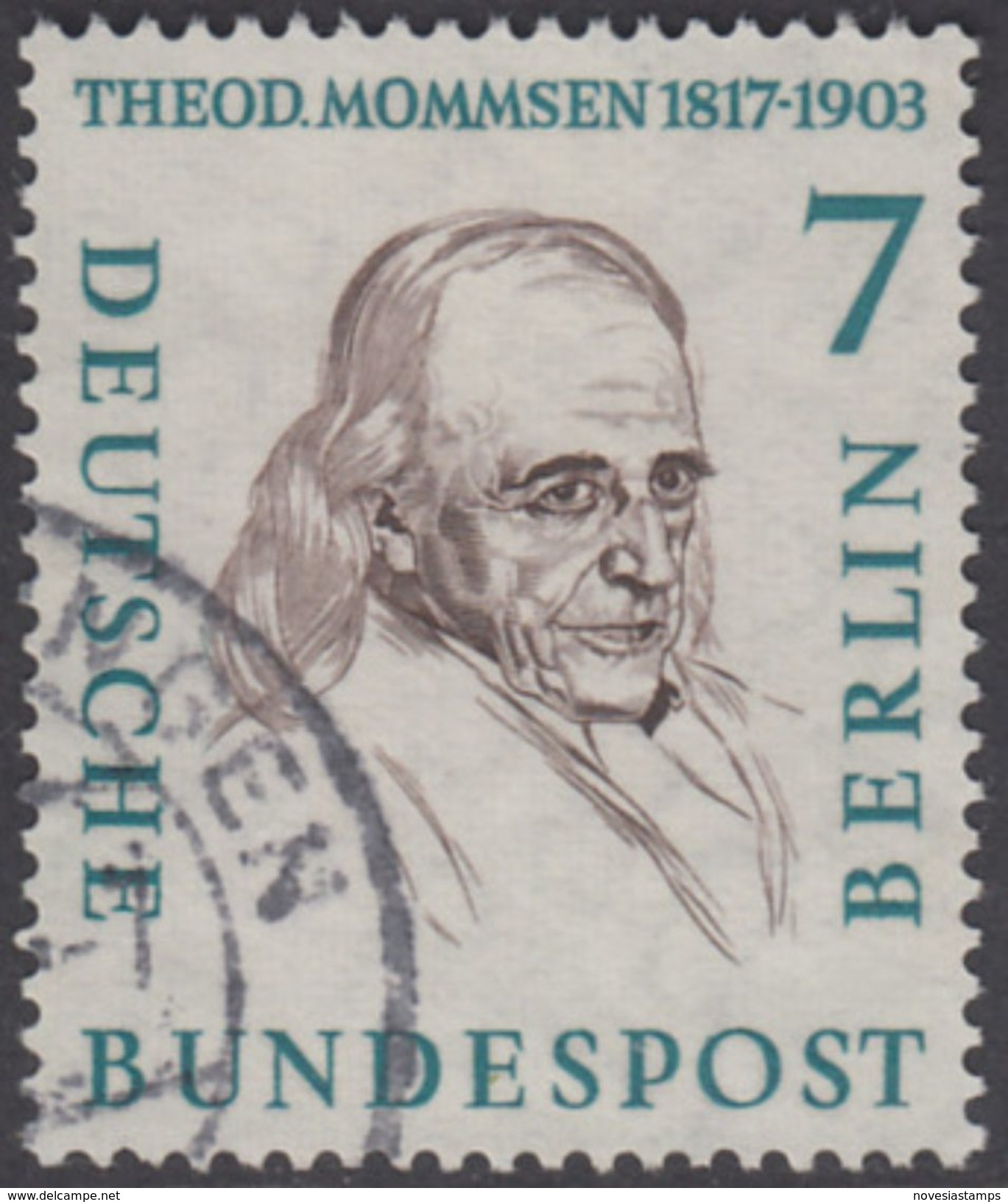 !b!  BERLIN 1957 Mi. 163 USED SINGLE (k) - Men From Berlin History: Theodor Mommsen - Oblitérés