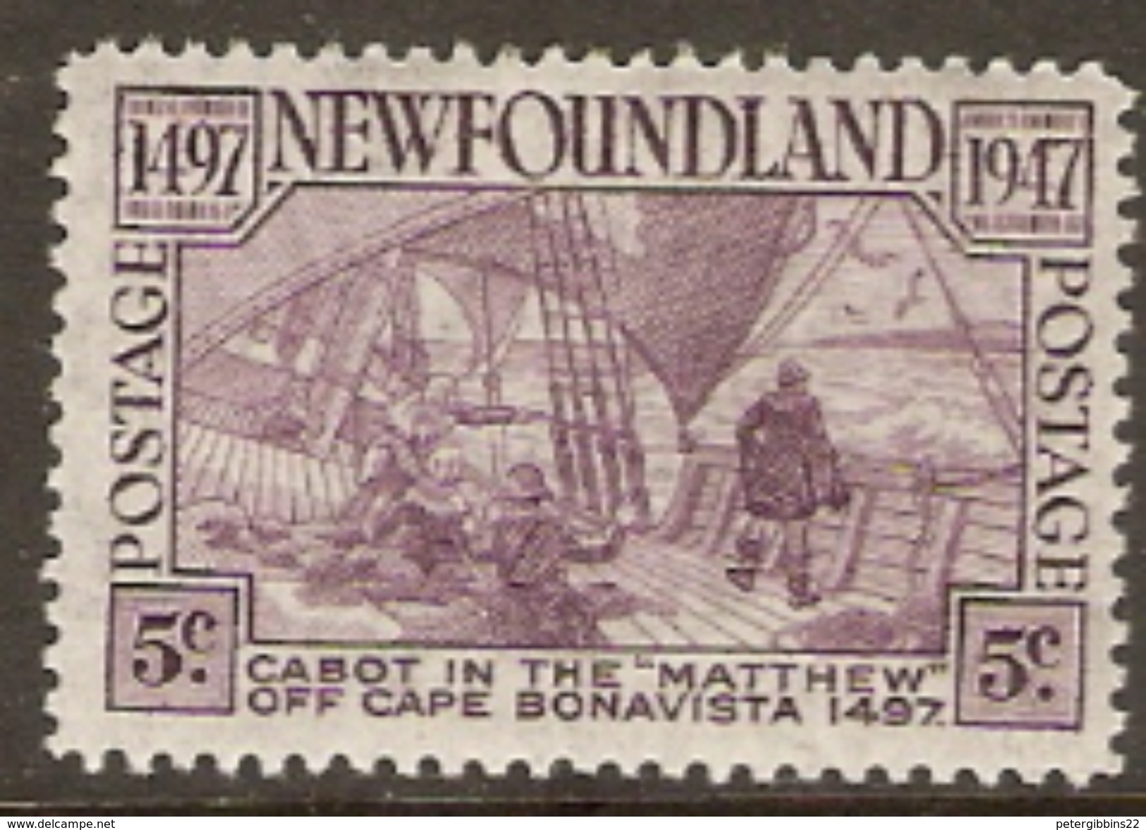 Newfoundland 1947 SG 294 5c  Mounted Mint - 1908-1947