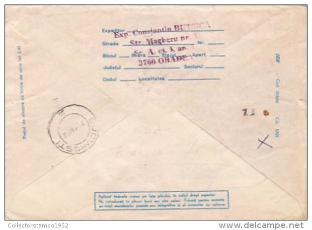 64361- PREDEAL HORIZON HOTEL, TOURISM, REGISTERED COVER STATIONERY, 1989, ROMANIA - Hotel- & Gaststättengewerbe