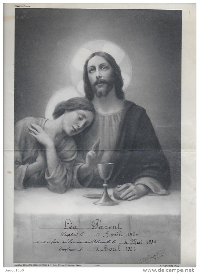 Certificat De Communion 1947 - Images Religieuses