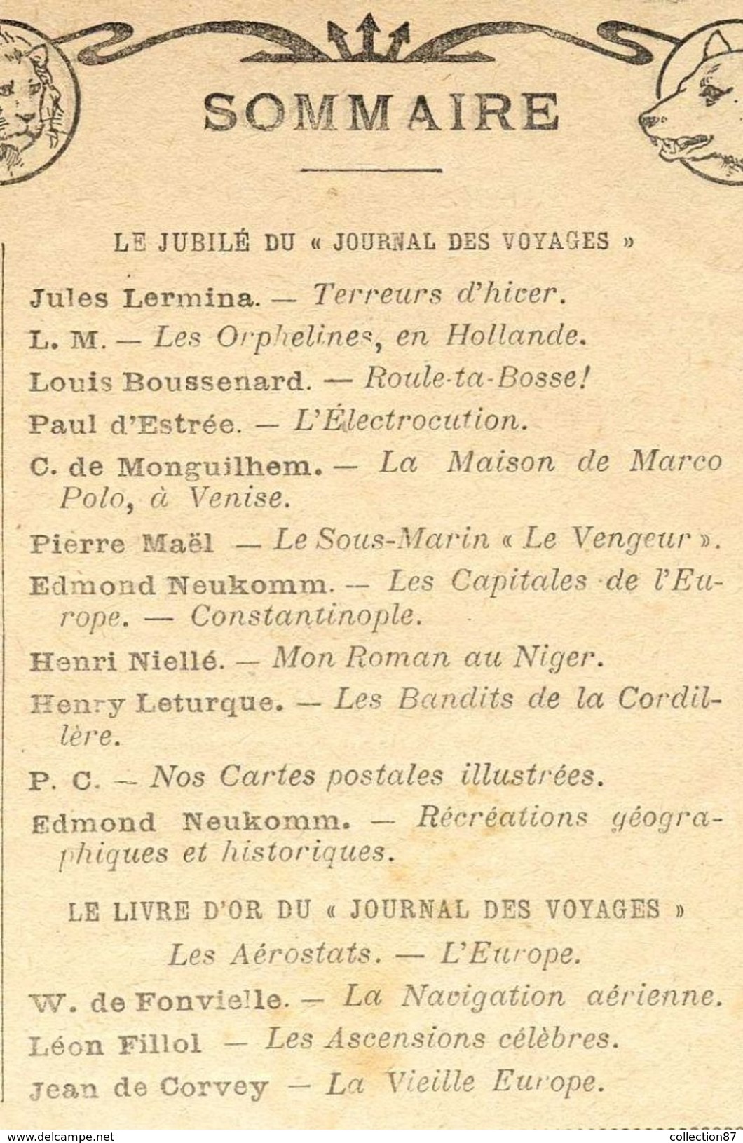 266 JOURNAL Des VOYAGES < ALPES AVALANCHE - TURQUIE CONSTANTINOPLE NARGHILEH - NIGER - DIRIGEABLE ZEPPELIN AEROSTATION - Autres & Non Classés