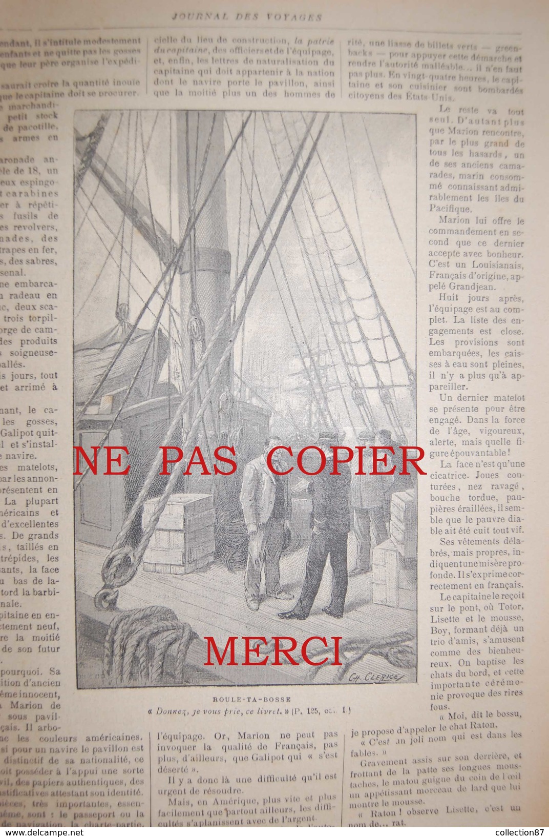 267 JOURNAL des VOYAGES < CONSTANTINOPLE - NARGHILEH - TRAIN COW CATCHER - NIGER- CONSTRUCTION SOUS MARIN " LE VENGEUR "