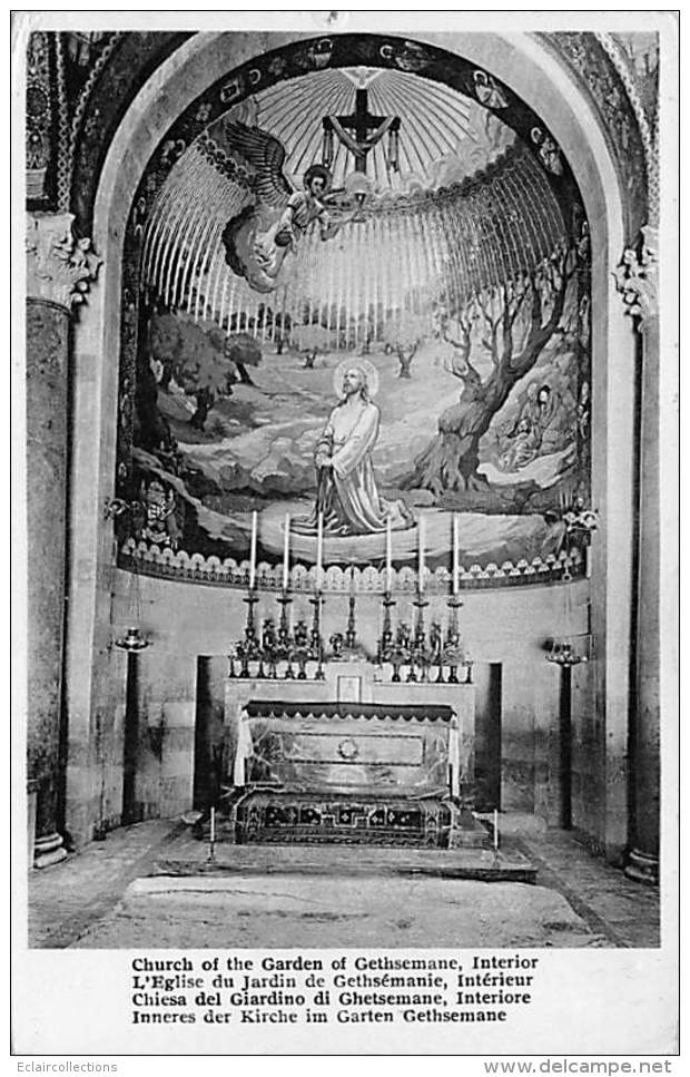 JudaÏsme.Judaïca.Juif-Israel.Jérusalem:L'Eglise Du Jardin De Gethsemanie.Intérieur (voir Scan) - Judaika