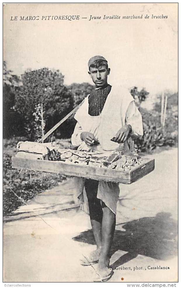 JudaÏsme.Judaïca.Juif-Israel.Jérusalem:  Maroc Jeunes Israélite Marchand De Brioche    (voir Scan) - Jodendom