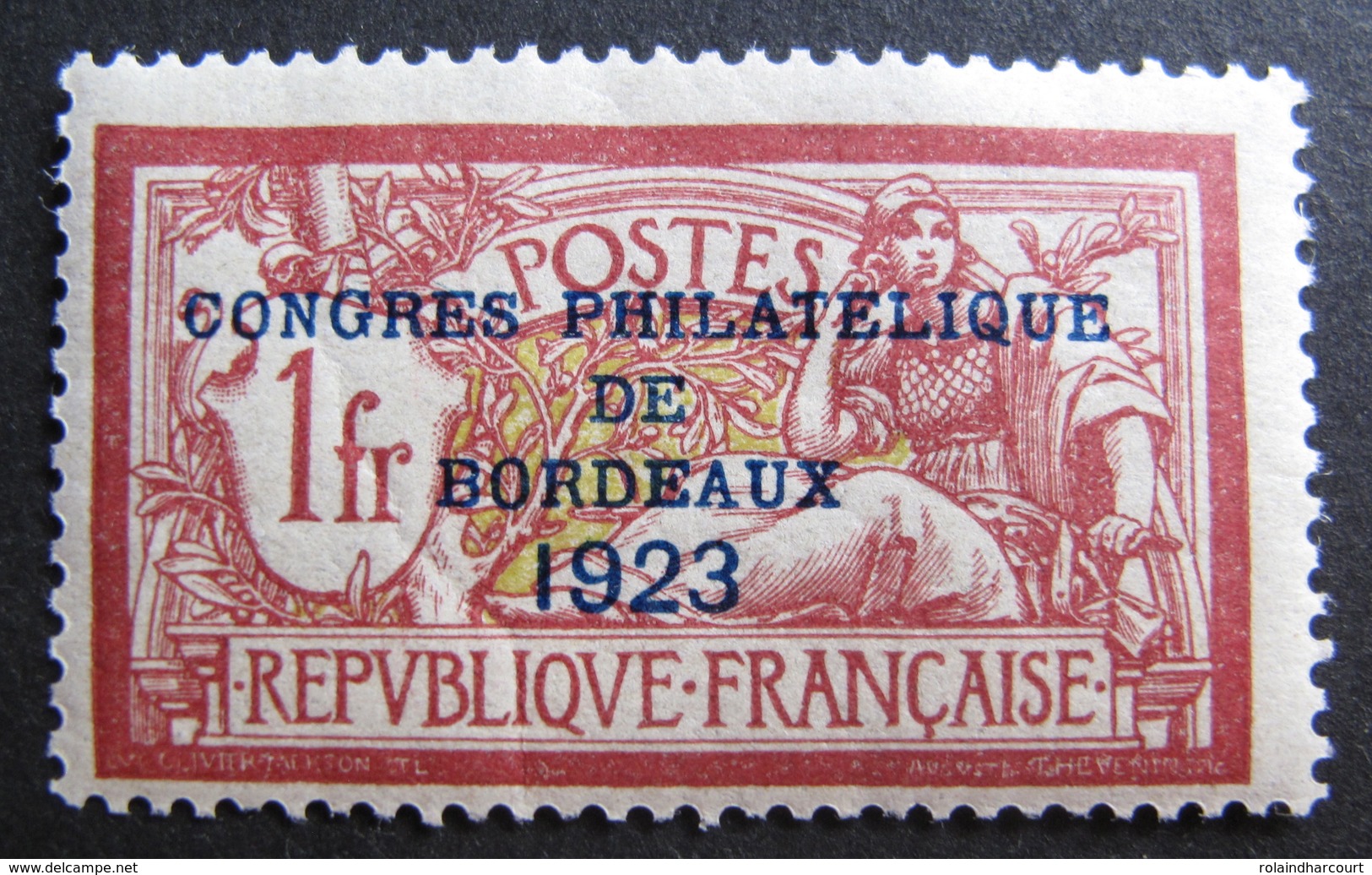 LOT DF/460 - CONGRES PHILATELIQUE DE BORDEAUX 1923 - N°182 NEUF* (QUASI NEUF**) Cote : 575,00 &euro; - Neufs