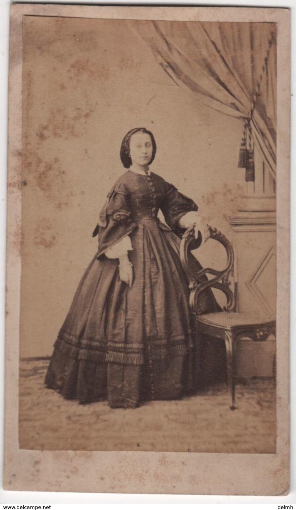 CDV Photo Originale XIX ème Femme Belle Robe Cdv2181 - Anciennes (Av. 1900)