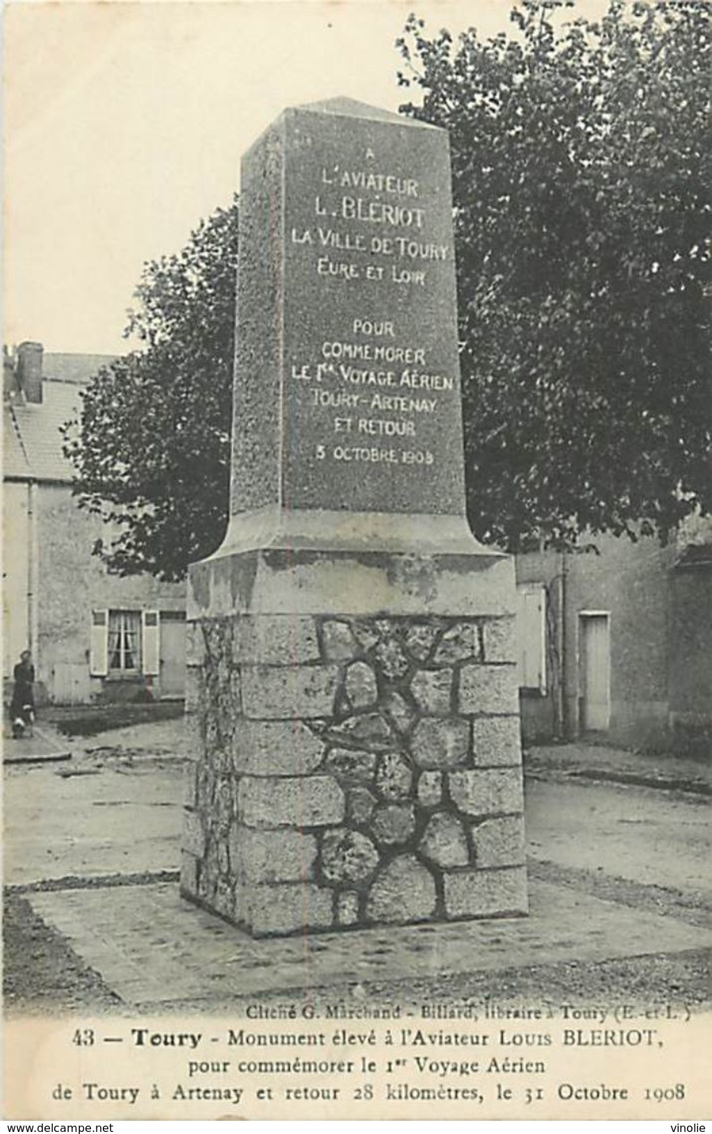 PIE 17-P Mo-4687 : TOURY MONUMENT  A L'AVIATEUR LOUIS BLERIOT - Altri & Non Classificati