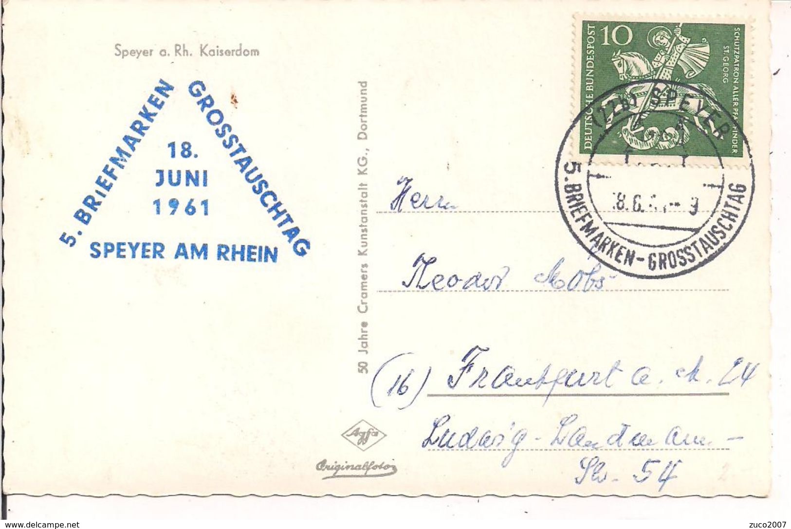 SPEYER  AM RHEIN - 1961 - CARTOLINA TIMBRO PARTICOLARE - BRIEFMARKEN................................................. - Speyer