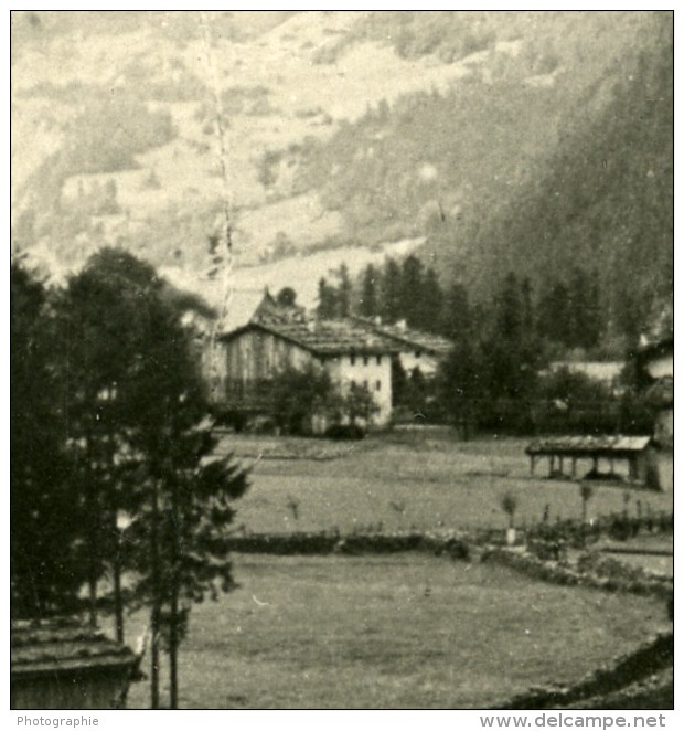 Autriche Zillertal Mayrhofen Panorama Ancienne Stereo Photo NPG 1900 - Stereoscopic