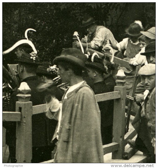 Autriche Tyrol Zillertal Concert Musique Nationalkapelle Ancienne Stereo Photo NPG 1900 - Stereo-Photographie