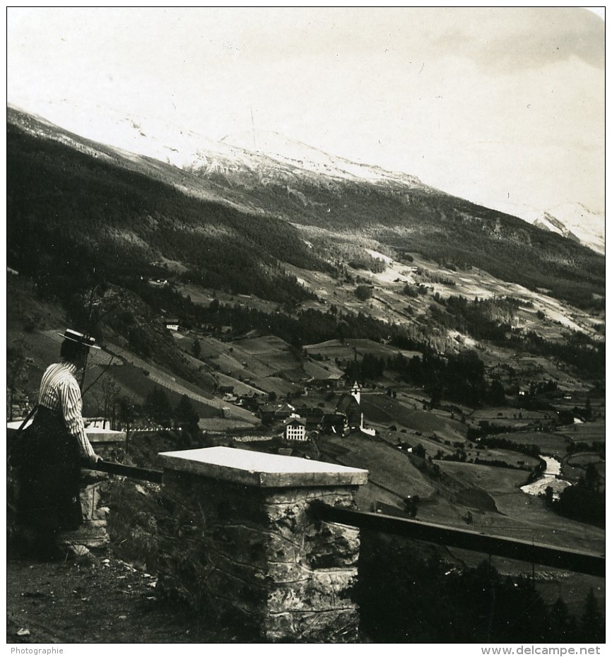 Autriche Hohe Tauern Heiligenblut Panorama Ancienne Stereo Photo NPG 1900 - Stereoscopic