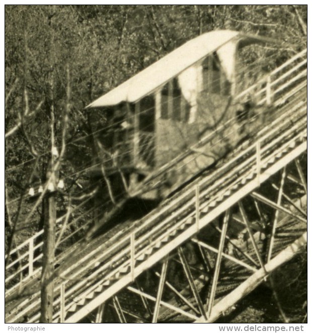 Autriche Salzbourg Le Funiculaire De La Forteresse Festung Ancienne Stereo Photo NPG 1900 - Stereoscoop