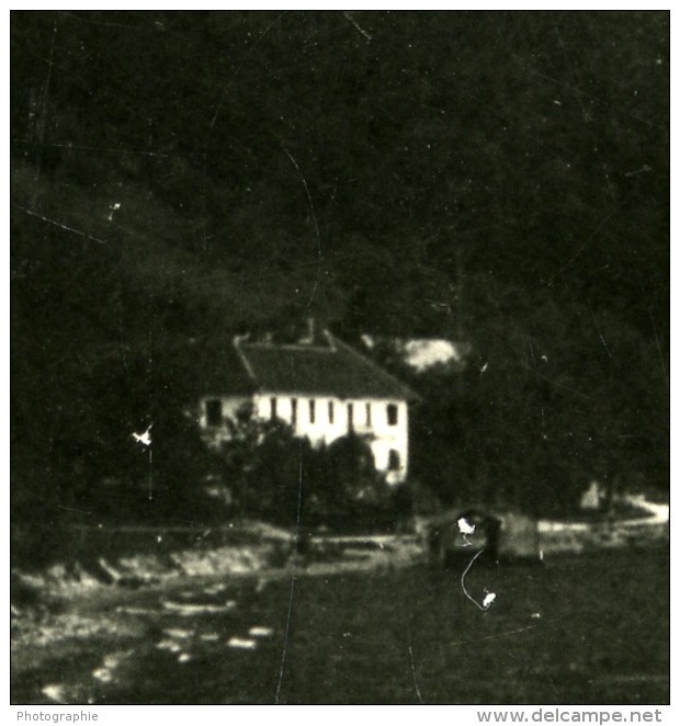 Autriche Salzkammergut Gmunden Restaurant Ancienne Stereo Photo Photochrom 1900 - Stereoscopic